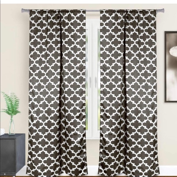 Black and Silver Curtains 84 L x 38 W - Picture 1 of 4